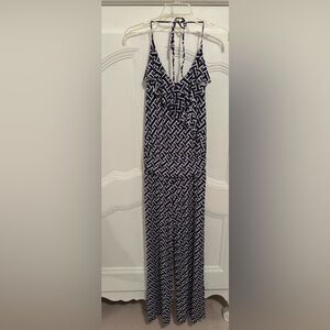 Tart Navy and White Patterned Jumpsuit Dress Size Medium